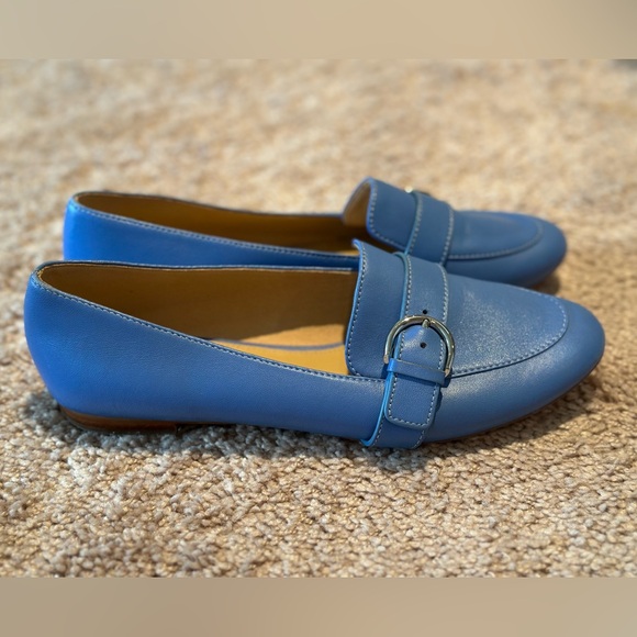 Talbot’s Blue Leather Loafers with Buckle 7.5M - Picture 4 of 9